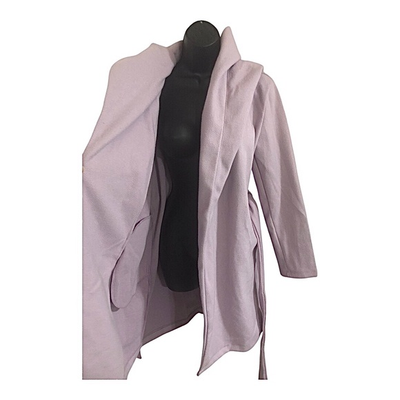 Haute monde lilac light purple oversized hood belted coat size large brand new - Picture 8 of 12